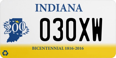 IN license plate 030XW