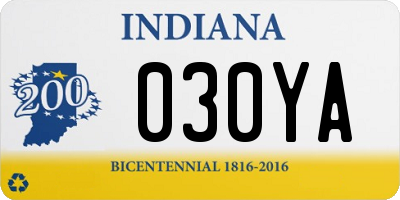 IN license plate 030YA