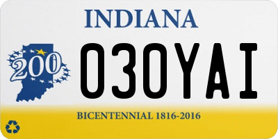 IN license plate 030YAI