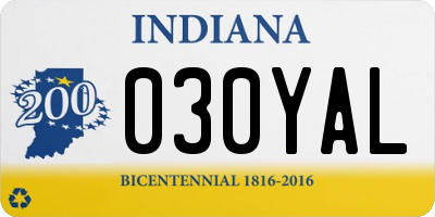 IN license plate 030YAL