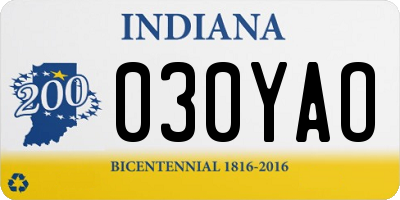 IN license plate 030YAO