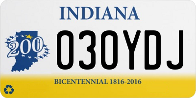 IN license plate 030YDJ