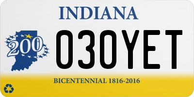 IN license plate 030YET