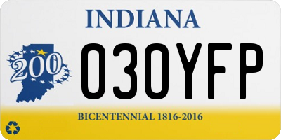 IN license plate 030YFP