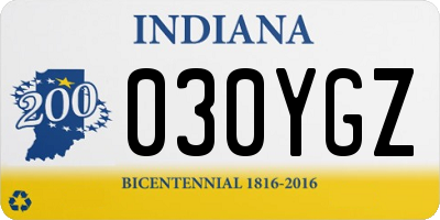 IN license plate 030YGZ