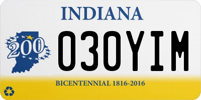 IN license plate 030YIM