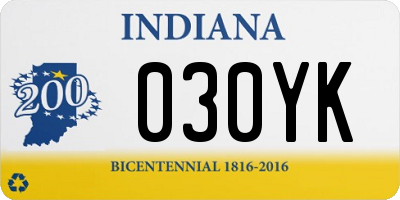 IN license plate 030YK