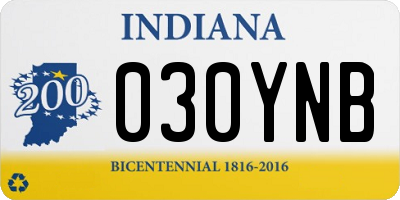 IN license plate 030YNB