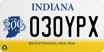 IN license plate 030YPX