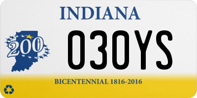 IN license plate 030YS