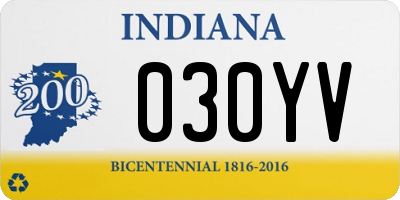 IN license plate 030YV