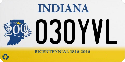 IN license plate 030YVL