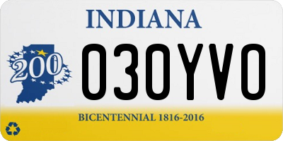 IN license plate 030YVO