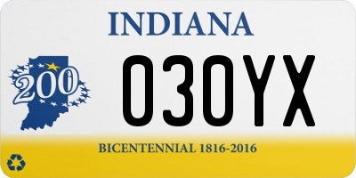 IN license plate 030YX