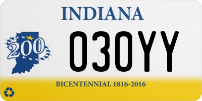 IN license plate 030YY