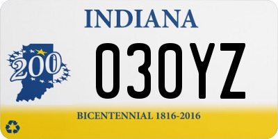 IN license plate 030YZ