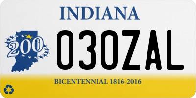 IN license plate 030ZAL