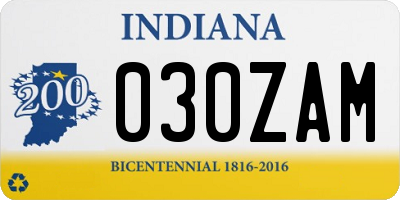 IN license plate 030ZAM