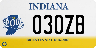 IN license plate 030ZB