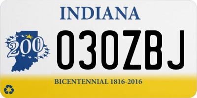 IN license plate 030ZBJ