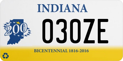 IN license plate 030ZE