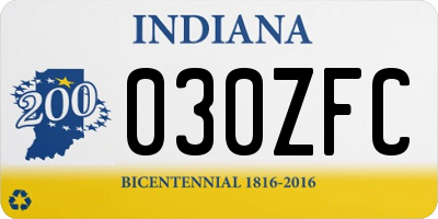 IN license plate 030ZFC