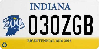 IN license plate 030ZGB
