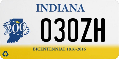 IN license plate 030ZH