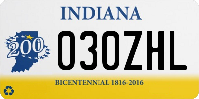 IN license plate 030ZHL