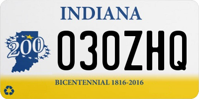 IN license plate 030ZHQ