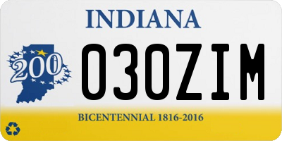 IN license plate 030ZIM