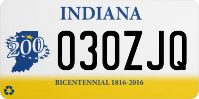 IN license plate 030ZJQ