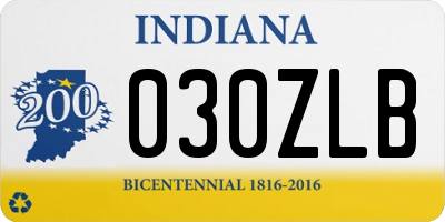 IN license plate 030ZLB
