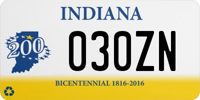 IN license plate 030ZN