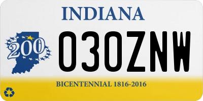 IN license plate 030ZNW