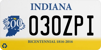 IN license plate 030ZPI