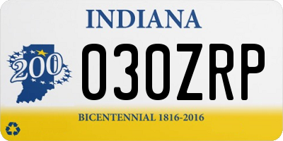 IN license plate 030ZRP