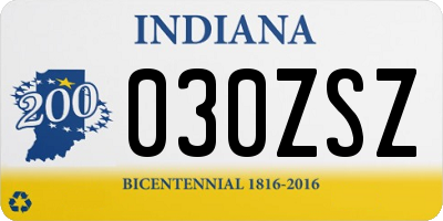 IN license plate 030ZSZ