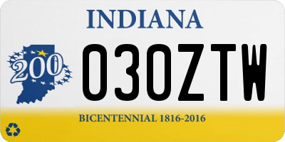 IN license plate 030ZTW