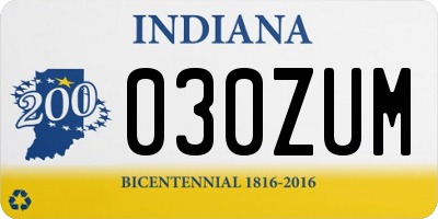 IN license plate 030ZUM