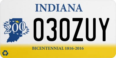 IN license plate 030ZUY
