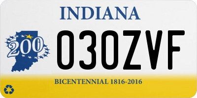 IN license plate 030ZVF