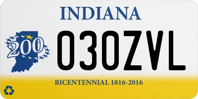 IN license plate 030ZVL
