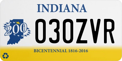 IN license plate 030ZVR