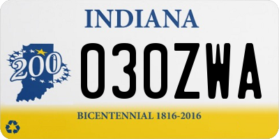 IN license plate 030ZWA