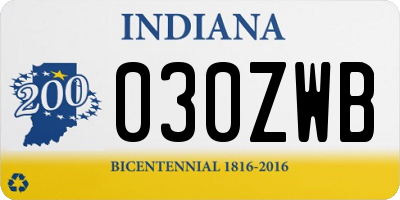 IN license plate 030ZWB