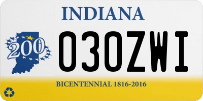 IN license plate 030ZWI