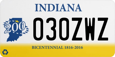 IN license plate 030ZWZ
