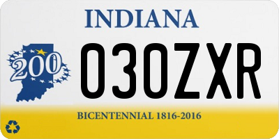 IN license plate 030ZXR