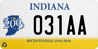 IN license plate 031AA